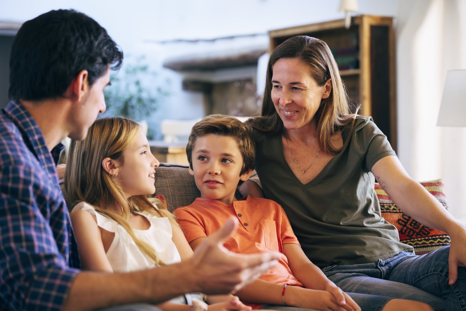 Family talking together